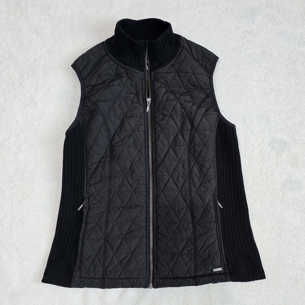 Womens Prana Vest Breathe Black Quilted Full Zip Sherpa Lined Hiking Size Medium